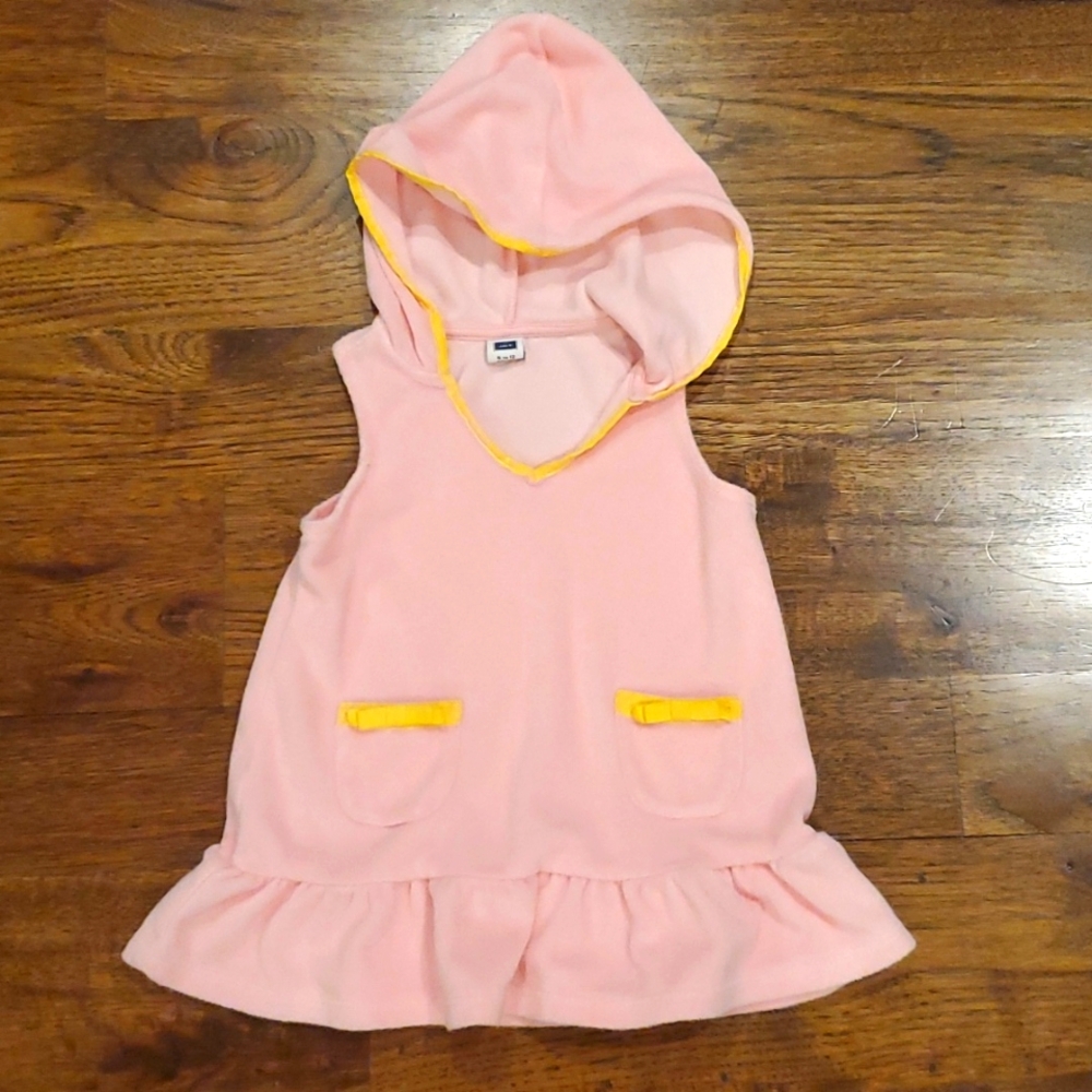 Girls Janie & Jack pink terrycloth swim cover size 6-12M